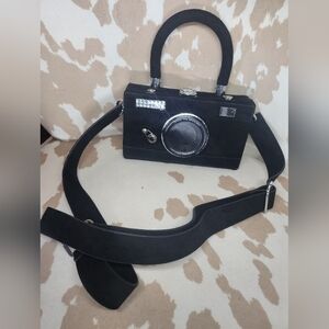 Black Camera-Shaped Handbag